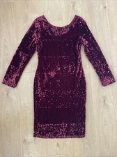 Vera & Lucy Women Burgundy sequins Lined evening cocktail party dress