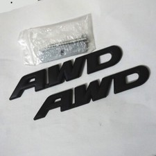 Big Matte Black AWD Metal Grille Emblem + Badge Sticker Decal Engine Auto Racing