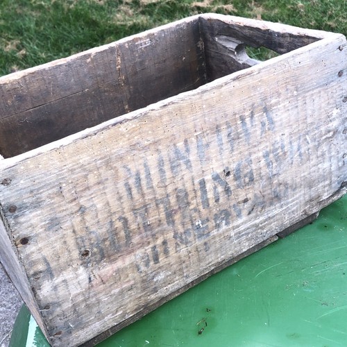 Rare antique wooden milk crate - wooden,