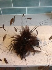 Chocolate Brown Feather Fascinator 