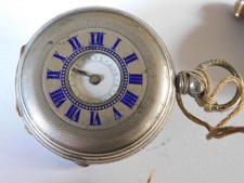 ANTIQUIE 0.935 SOLID SILVER HALF HUNTER POCKET WATCH BY STAUFFER SON & Co