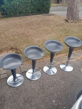 4 X Genuine Stefano Giovannoni Black/Grey Swivel Bar Stools