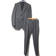 GUCCI Wool 2B Single Tailored Jacket Slacks Suit Matching Set Grey mens USED