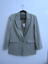 PRIMARK KHAKI GREEN BLAZER JACKET SIZE 4 OVERSIZED NEW SMART CASUAL LOOSE LINED