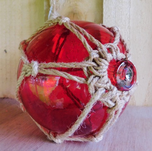 Witches ball glass float red - witches,