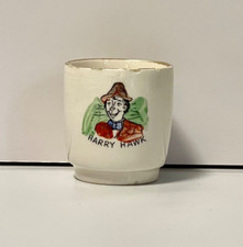 Antique Egg Cup HARRY HAWK Widecombe Fair Bucket Handpainted Pottery RARE 1920s