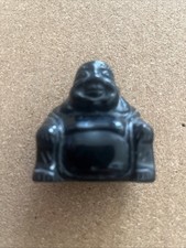 Carved Obsidian Squatting Buddha Figure
