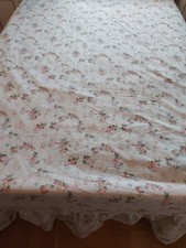 Vintage Dorma Honeysuckle Rose Valance sheet King Size 70" x 90" x 13" Frill
