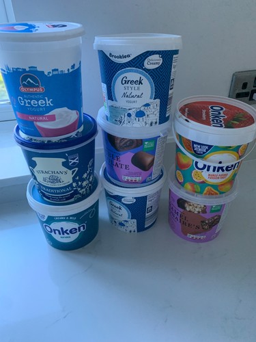 Empty yogurt and - empty,