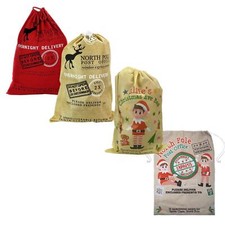 Jute Hessian Christmas Fabric Sack Sold Xmas Santa Gift Sack Upholstery Stocking