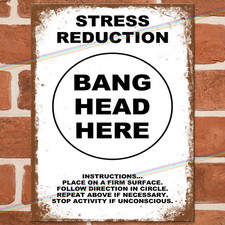STRESS REDUCTION Funny Metal Signs Man Cave Wall Shed Pub Bar Poster Tin Sign UK