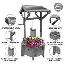 Grey Wooden Wishing Well