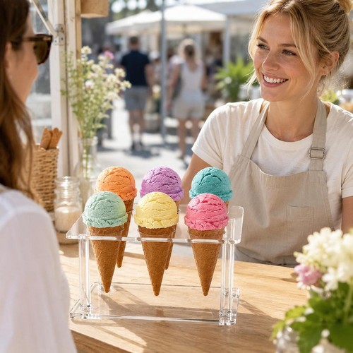 Ice cream cone holder with - holder, 6