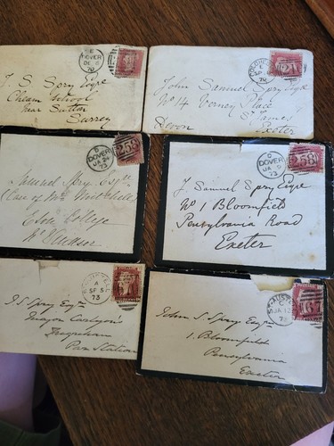 1860 penny red - penny, envelope