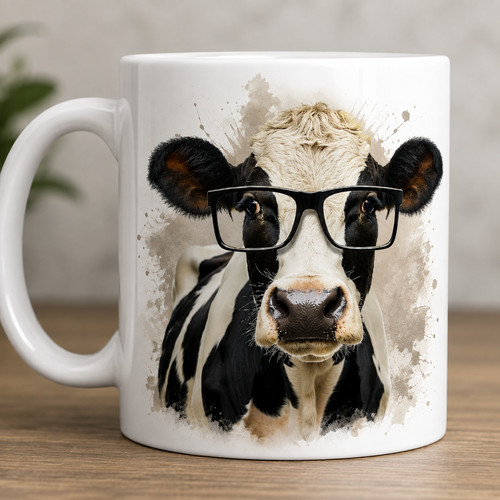 Funny cow with glasses - cow, 11oz