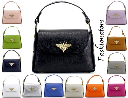 Women real leather gold - gold, bee