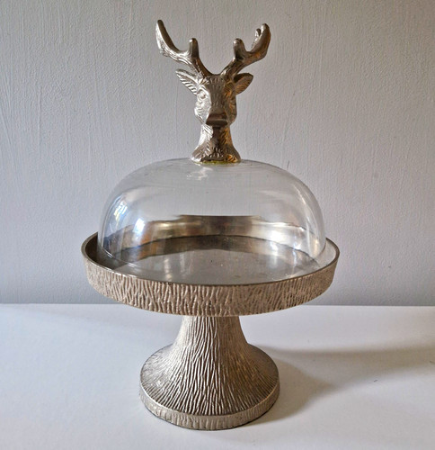 Silver reindeer stag cake - silver,