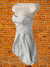 COAST SILVER DRESS SIZE UK 8 WOMENS BOOB TUBE STRAPLESS MINI METALLIC SHORT MINI