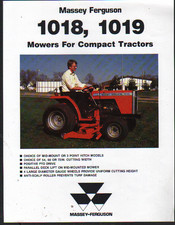 Massey Ferguson 1018 and 1019 Mowers for Compact Tractors Brochure Leaflet