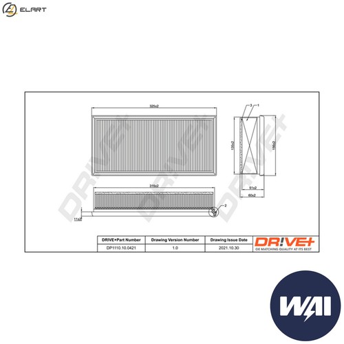 Air filter dp1110 0421 - filter, for