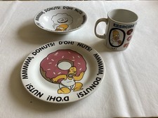 Simpsons Mug Plate and Bowl (1999) Matt Groening Homer