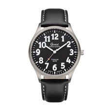 Garde Men's Wrist Watch Titan 17-74 Ronda Mechanism Leather Band Sehbehinderten