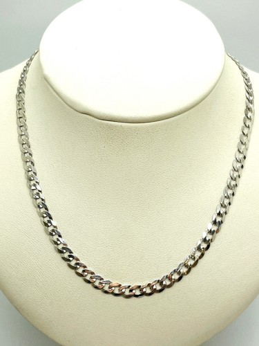 9ct white solid gold curb - 9ct,