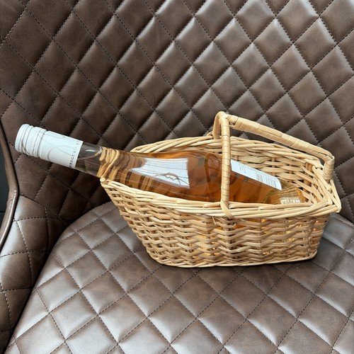 Vintage wicker wine bottle