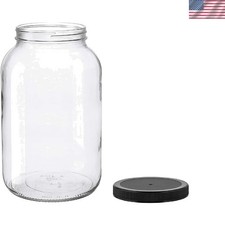 New Glass Jar with Black Lid 1