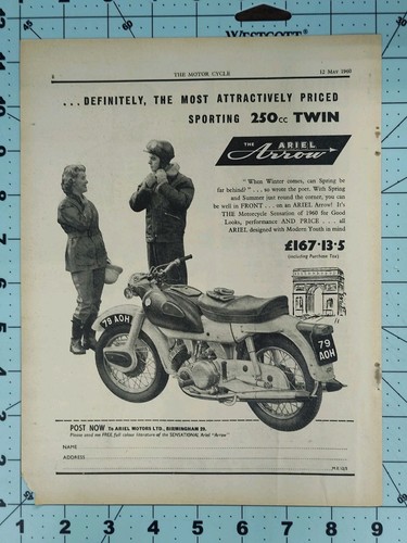 1960 ariel arrow 250cc twin - 1960,