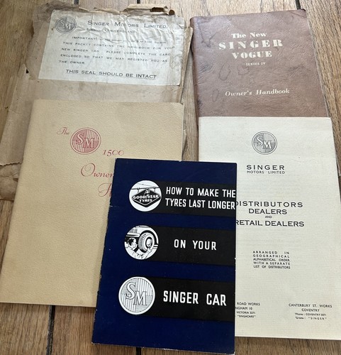 Singer cars handbooks - , lot