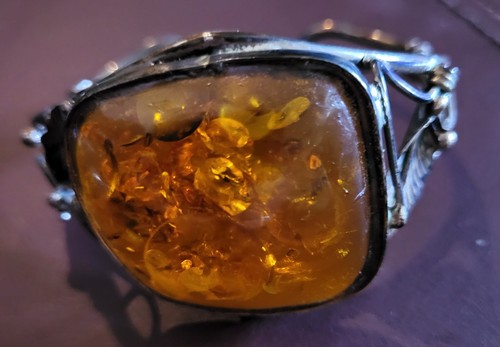 Vintage amber 925 sterling - vintage,
