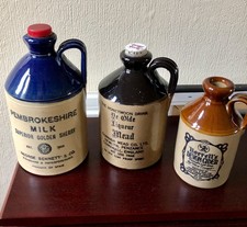 The Honeymoon Drink Ye Old Liqueur Mead Stoneware Flagon Bottle plus two others