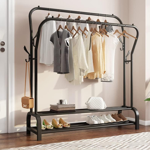 Metal double rail clothes - rail,