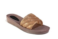 LADIES GOLD SLIPPERS WOMENS SLIP ON FLIP FLOP SUMMER SLIDERS UK SIZES 3-8