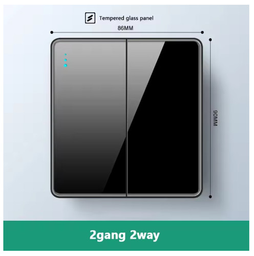 Black tempered glass light - black,