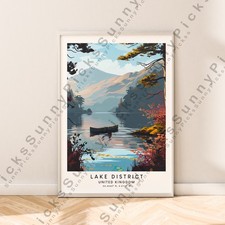 Lake district travel - lake, print