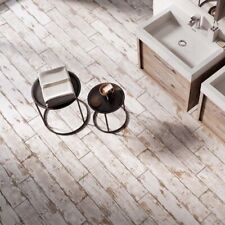 Reclaimed White Porcelain Wood Lairik Floor Matt Wall Floor Tile 20x120cm Box