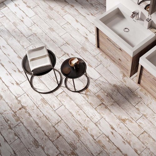 Reclaimed white porcelain wood - white,