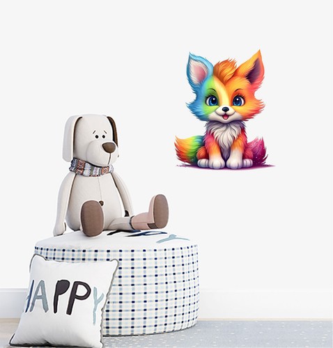 Baby fox wall - fox,