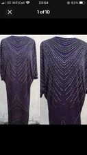 VINTAGE TRAVONA 70’s ART GRAPHIC MAXI DRESS KAFTAN L 14 16