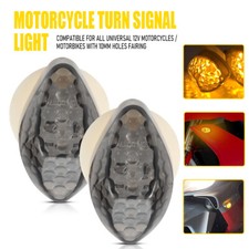 2x Motorcycle Flush Mount Turn Signal Indicator Blinker Red Amber LED Light DRL