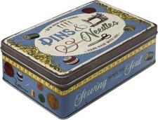 Nostalgic Art Pins & Needles Sewing Box Tin Retro Vintage