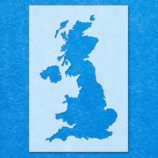 United Kingdom Country Map Stencil: Mylar Airbrush Wall Art Painting Crafts