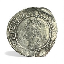 Elizabeth I Silver Hammered Shilling Sixth Issue Mintmark Crescent