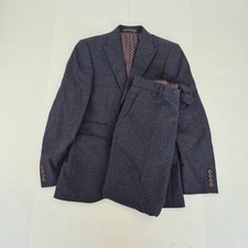 NEXT Suit 34S W30 L29 Small Blue Men's Wool Blend Two Piece Suit Slim Tailoring