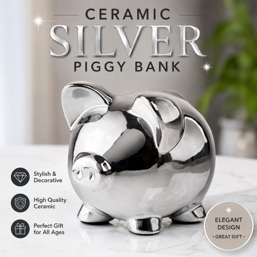 Ceramic piggy bank coin - coin, jar