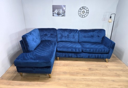Scs luxury blue velvet corner - blue,