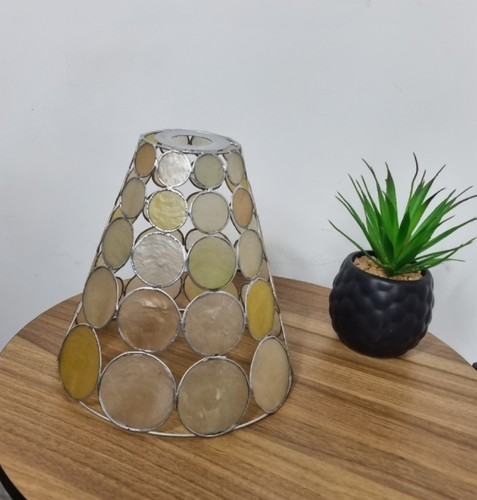 Vintage capiz shell lightshade - capiz,