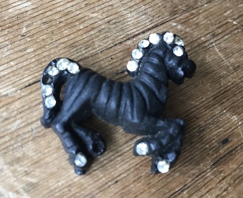 Vintage black zebra pony - black,